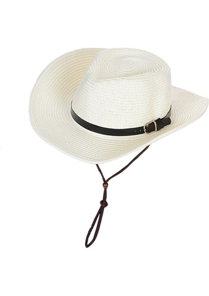 Katlanabilir Hasır Güneş Şı Trilby Panama Fedora Çene Askısı (Yurt Dışından)