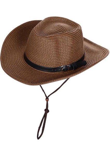 Katlanabilir Hasır Güneş Şı Trilby Panama Fedora Çene Askılı (Yurt Dışından)