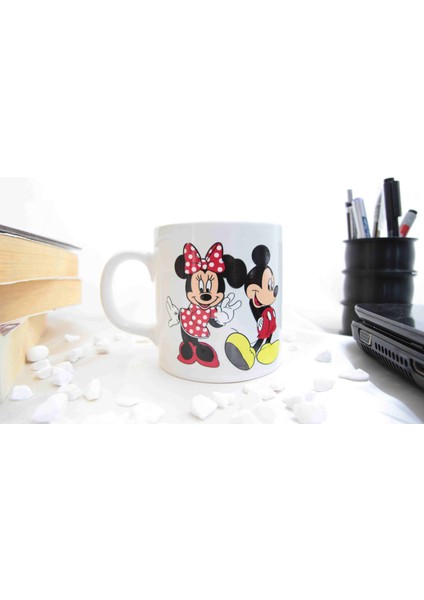 Mick Mouse Temalı Özel Tasarım Baskılı Kupa Bardak 370 ml