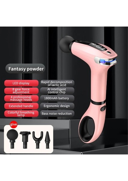 Şarjlı Masaj Aleti Uzun Sap Tasarımı Led Ekranlı 30w Güçlü Motor Derinlemesine Masaj Spor Fitness Veya Yoğun Çalışma Sonrası Rahatlatıcı Etki Hb-005