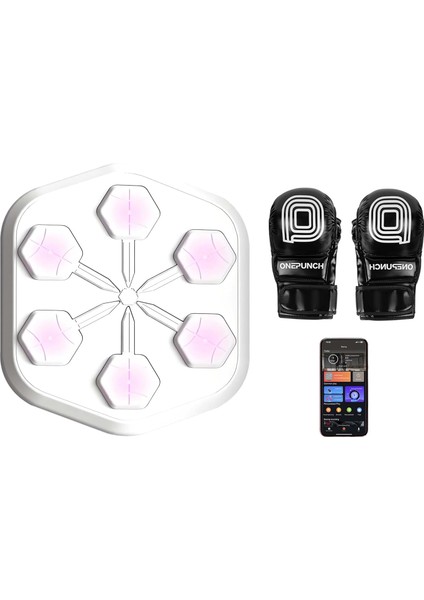 Beyaz Onepunch Music Boxing V3-Boks Makinası-Duvara Monte,türkçe Programlı-Ayarlanabilir IŞIKLI-900ŞARKI fiyatları