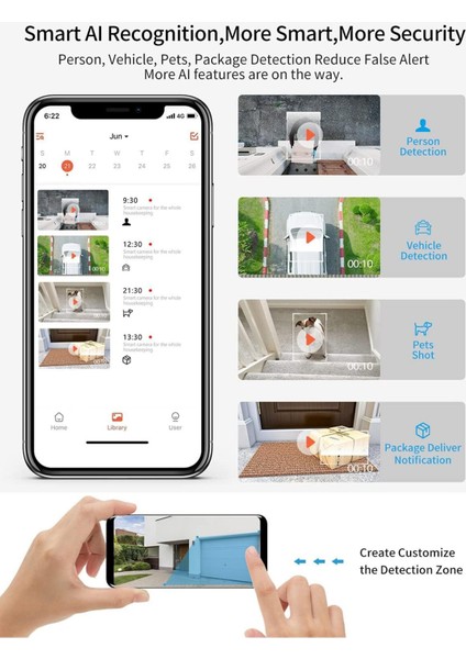 Dış Mekan Güvenlik Kamerası Renkli Gece Görüşü Aı Pır Hareket Algılama Su Geçirmez 2 Yönlü Ses indirimleri