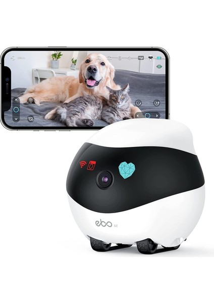 Ev Hayvanı Kamerası, Ebo Uygulamalı, 1080P Wlan Mobil Güvenlik Kamerası, İç Mekan, Gece Görüşlü