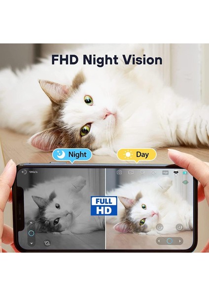 Ev Hayvanı Kamerası, Ebo Uygulamalı, 1080P Wlan Mobil Güvenlik Kamerası, İç Mekan, Gece Görüşlü fırsatları