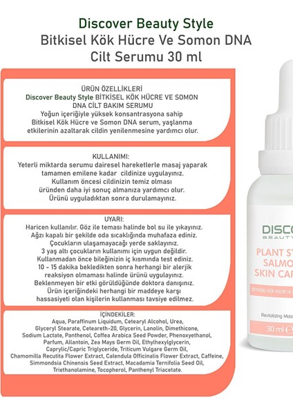 Bitkisel Kök Hücre Ve Somon Dna Cilt Serumu 30 Ml