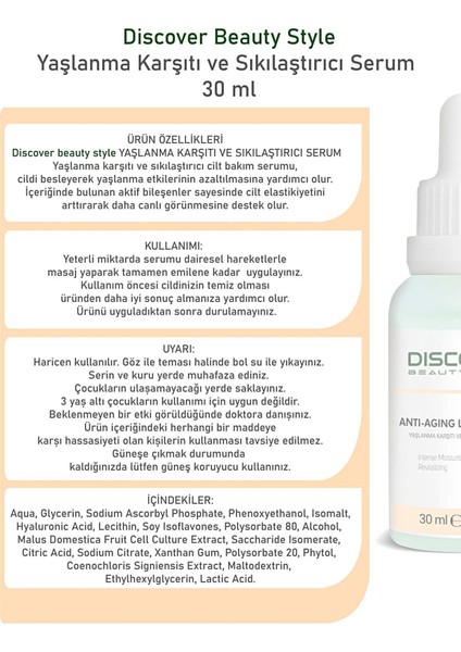 Yaşlanma Karşıtı Sıkılaştırıcı Ve Yenileyici Serum 30 Ml