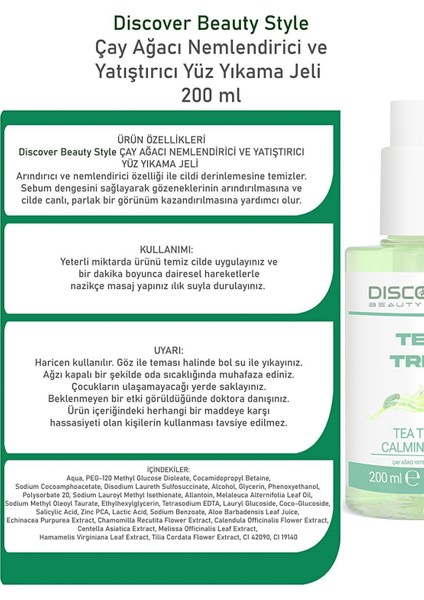 Çay Ağacı Nemlendirici Ve Yatıştırıcı Yağlanma Karşıtı Yüz Temizleme Jeli 200 ml fiyatları