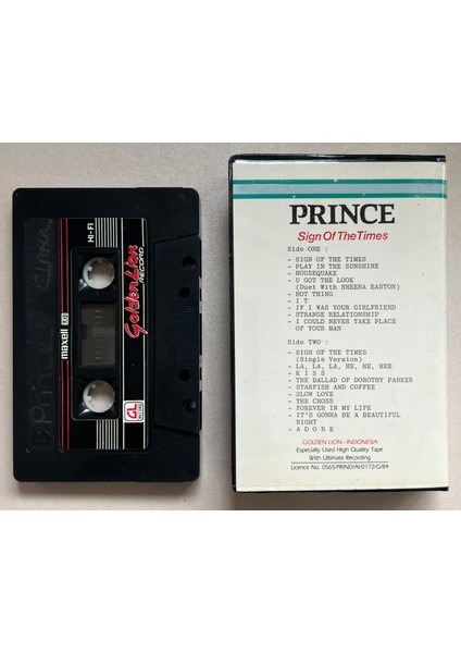Prince Sign Of The Times Kaset (Dönem Endonezya Gl Records Baskı Kaset)