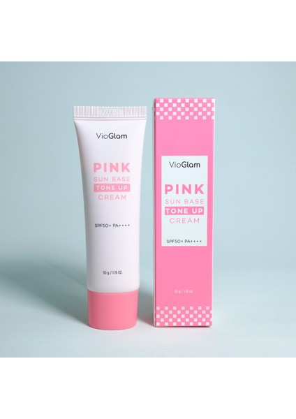 Vioglam Pink Sun Base Tone Up Cream SPF50+ Pa++++ + Ton Eşitleyici Aydınlatcı Güneş Koruyucu Krem SPF50+ Pa++++