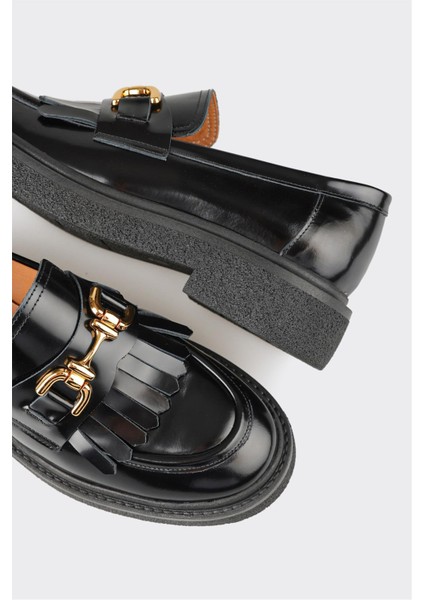 Siyah Deri Kadın Günlük Ayakkabı indirimleri