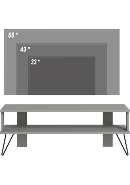 Duama Tv Sehpası, Tv Ünitesi, Gri, Ev-Ofis