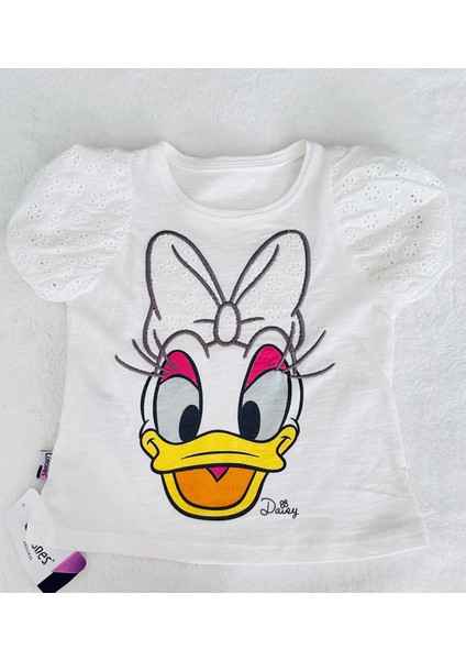 Kız Çocuk Takım Çocuk T-Shirt Pantolon Takım. Daisy Duck Çizgi Film Karakterli Desenli Takım.