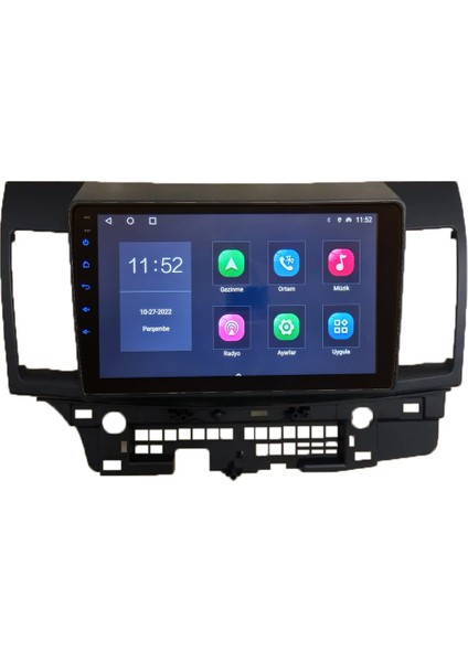 Mitsubishi Lancer 2007-2015 Yıl Android Sürüm 13 Kablosuz Carplay Navigasyon Multimedya 9 Inç Ekran 2Gb Ram 32Gb Rom