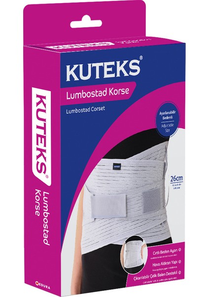 Lumbostad Korse - Ayarlanabilir Bedenli - Çıkarılabilir Çelik Balen Destekli