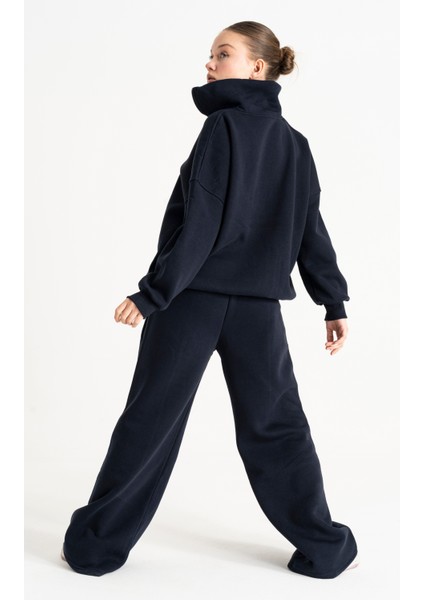 Yarım Yaka Fermuarlı Sweat Alt Üst Kadın Eşofman Takım indirimleri