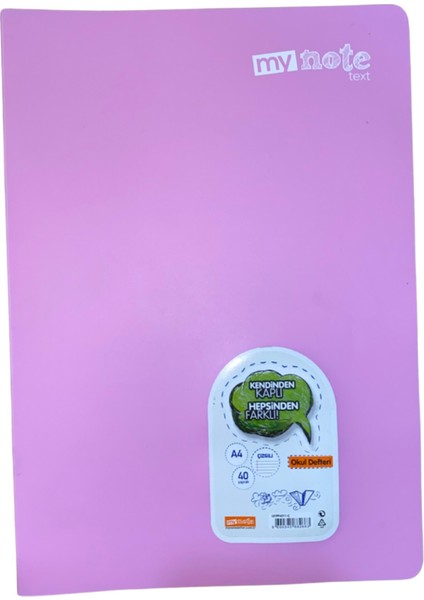 Text Okul Defteri A4 40YP Çizgili - Pembe