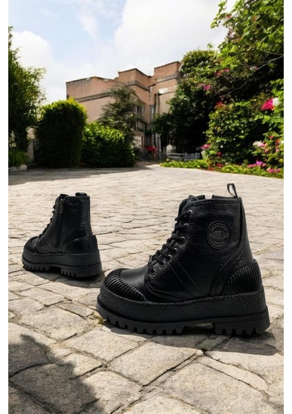 102 24605 Theresa Siyah Deri Kadın Bot indirimleri