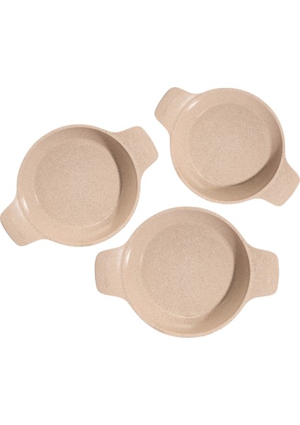 Döküm Saplı Güveç Sahan Set | 6 Parça | Vizon |18cm-20cm-22cm