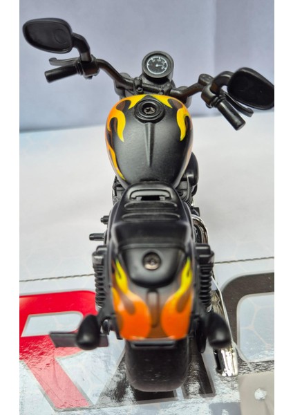 Alev Desenli Oyuncak Model Motorsiklet Metal Diecast Motosiklet Kırmızı 12 cm fırsatları