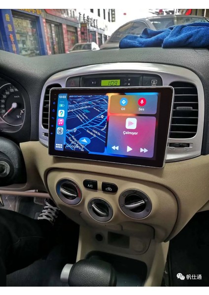 Hyundai Accent Era 2006-2012 Yıl Androıd Sürüm 13 Kablosuz Carplay Navigasyon Multimedya 9 Inç Ekran Navigasyon Cihazı 2g Ram +32GB Hafıza Çerçeveli ve Arka Görüş Kameralı