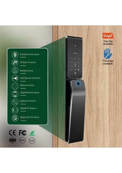 Arkiot Arkey Prive - Akıllı Kapı Kilidi (Yüz Tanıma - Parmak Izi - Ic Kart -Şifre)