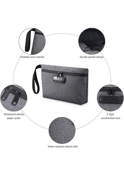 Nakit Para Için Fermuarlı ve Kilitli Su Geçirmez Banka Çantası, Cep Telefonu A (Yurt Dışından) modelleri