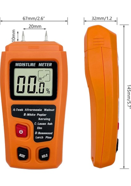 Dijital Ahşap Nem Ölçer Ahşap Nem Test Cihazı Büyük LCD Ekran (Yurt Dışından)