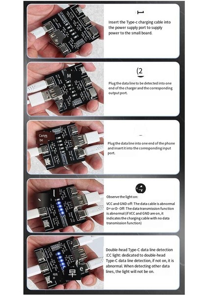 Ios Android Için Dt3 Veri Kablosu Algılama Kartı USB Kablo Test Cihazı (Yurt Dışından)