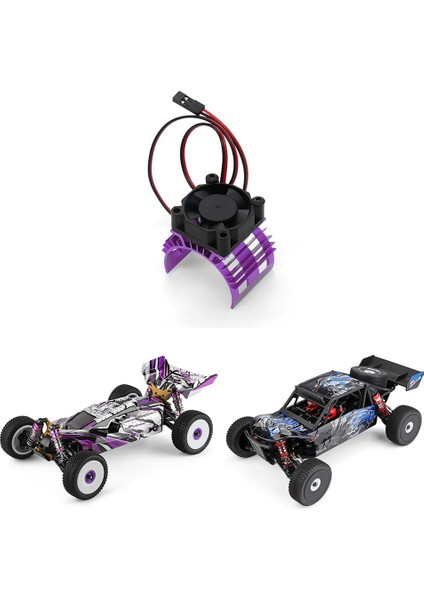 Wltoys A959-B 144001 124019 Rc Araba Alüminyum Alaşımlı Motor Soğutucu Kapağı Soğutma Fanı ile 540 550 3650 Motor, 2 (Yurt Dışından)