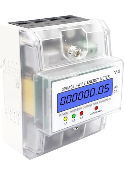 Faz 4 Telli Enerji Ölçer 220/380V 5-80A Enerji Tüketimi Kwh (Yurt Dışından)