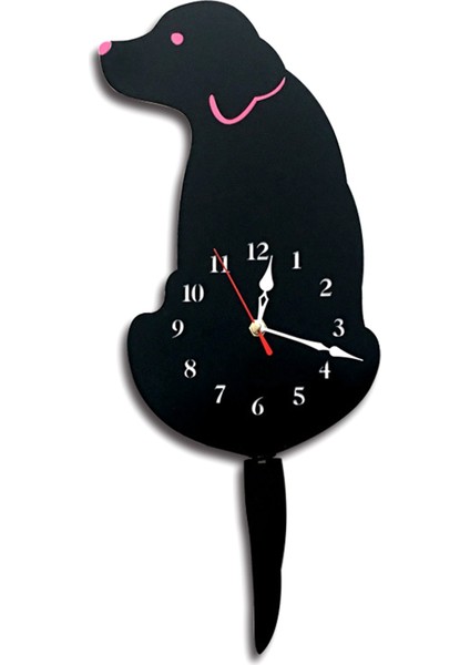 Köpek Duvar Saati Çocuk Odası Çocuklar Için Hediyeler Doğum Günü Siyah (Yurt Dışından) fiyatları