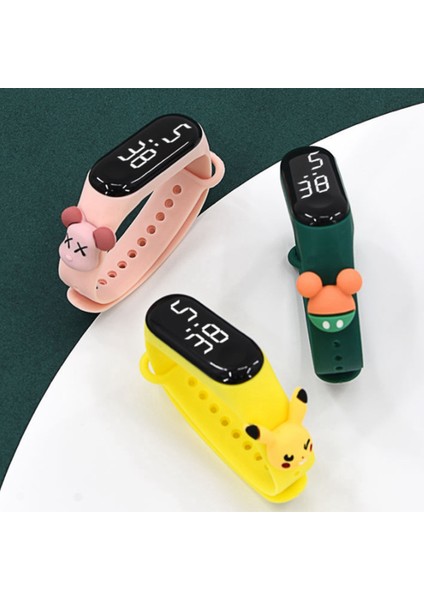 Çocuk Saatleri LED Dijital Bilek Saati Çocuk Spor Saati Koyu Yeşil (Yurt Dışından) modelleri