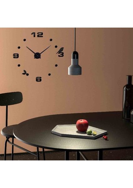 Kendinden Yapışkanlı Duvar Saatleri Büyük Duvar Saati Dijital 3D Modern Stil (Yurt Dışından)