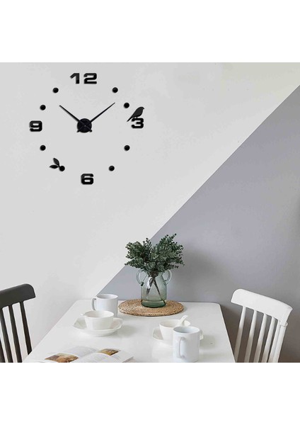 Kendinden Yapışkanlı Duvar Saatleri Büyük Duvar Saati Dijital 3D Modern Stil (Yurt Dışından)