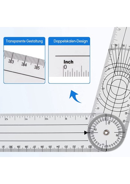 Adet Gonyometre Fizyoterapi 360 Derece Dönüş (Yurt Dışından)