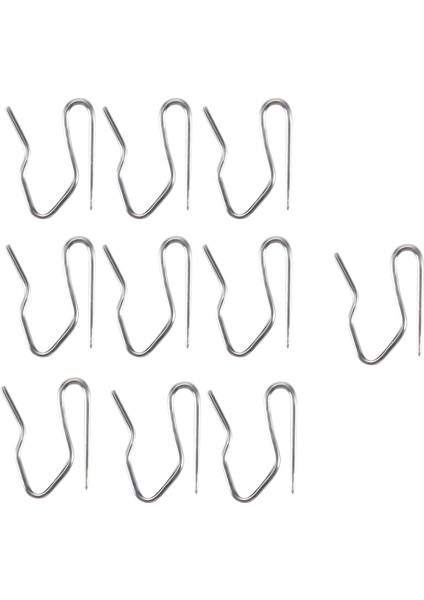 10 Adet Perde Perdelik Pim Kancası - Simli (Yurt Dışından)