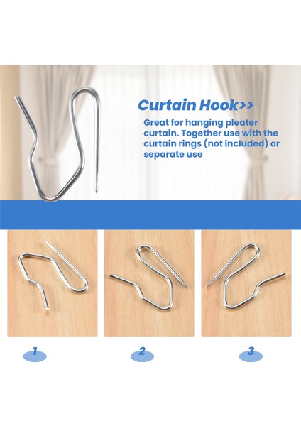 10 Adet Perde Perdelik Pim Kancası - Simli (Yurt Dışından) fırsatları