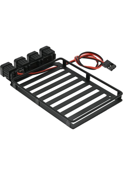 Metal Portbagaj Bagaj Taşıyıcı Tepsi ile LED Işık Spot Eksenel SCX24 1/24 Rc Paletli Araba Yükseltme Parçaları, 2 (Yurt Dışından)