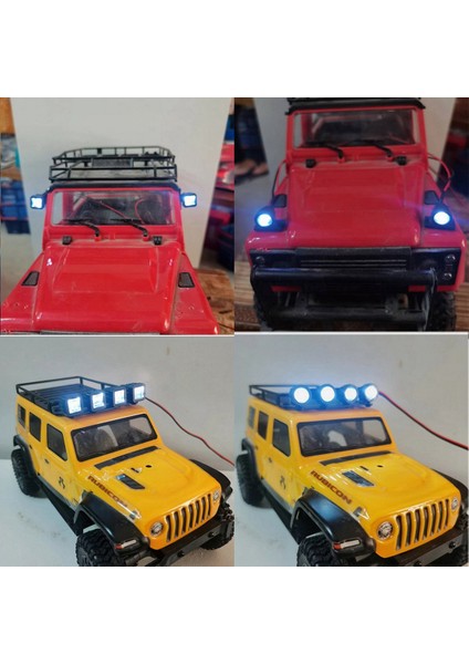 Metal Portbagaj Bagaj Taşıyıcı Tepsi ile LED Işık Spot Eksenel SCX24 1/24 Rc Paletli Araba Yükseltme Parçaları, 2 (Yurt Dışından)