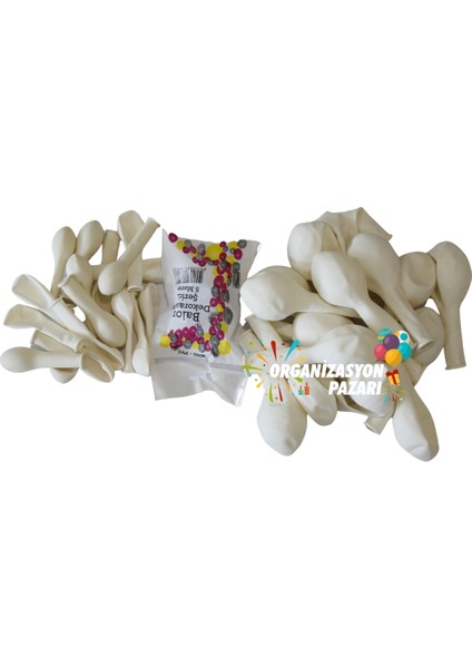 Balon Seti Pastel Beyaz 100 Lü Balon Zinciri Seti modelleri