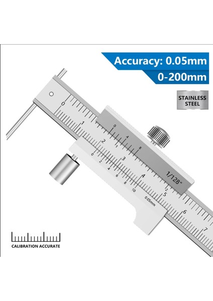 Kaliper Işaretleme Vernier Kumpas 0-200MM 0.05MM Paslanmaz Çelik (Yurt Dışından) indirimleri