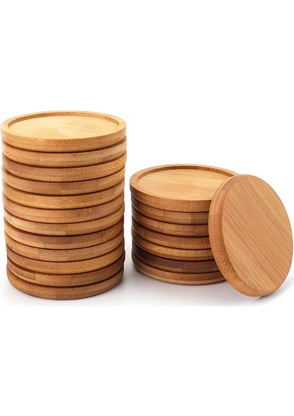 20 Paket Bambu Bitki Tabağı-3,34 Inç Yuvarlak Bitki Etli (Yurt Dışından)