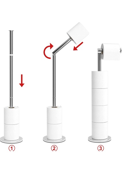 Tuvalet Kağıtlığı, 5 Kağıt Rulosu Için, Tuvalet Kağıdı Standı Gümüş (Yurt Dışından)