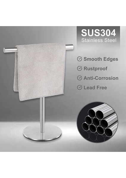 Fırçalanmış Kaplamalı Ayaklı Havlu Askısı, Ağır Hizmet Tabanı, Paslanmaz Çelik (Yurt Dışından) fırsatları