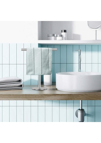 Fırçalanmış Kaplamalı Ayaklı Havlu Askısı, Ağır Hizmet Tabanı, Paslanmaz Çelik (Yurt Dışından) indirimleri