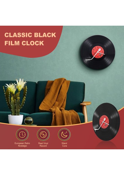 Ultra Sessiz Saat Vinil Kayıt Kişilik Duvar Saati Cafe Duvar Saati (Yurt Dışından) fırsatları