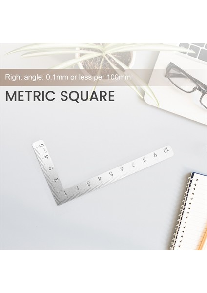 Mini Kare 10X5CM 90 Derece Paslanmaz Çelik Açılı Cetvel Küçük Cetvel (Yurt Dışından) fırsatları