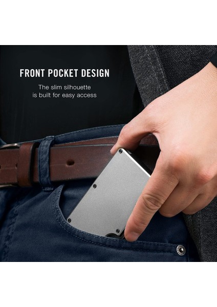 Alüminyum Kart Tutucu Rfıd Kredi Kartı Tutucu Otomatik Açılır, Gri (Yurt Dışından) fırsatları