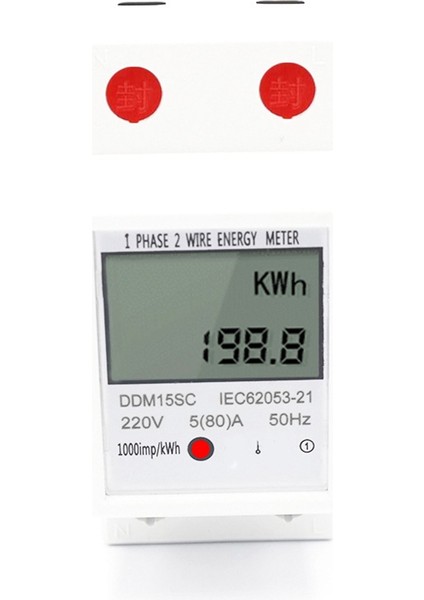 LCD Dijital Tek Fazlı Enerji Ölçer Kwh Gerilim Akım Güç Ölçer (Yurt Dışından)