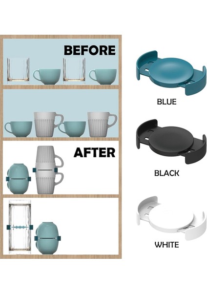 Dolap Bardak Tutucu Istiflenebilir Mavi Için 6 Paket Kahve Kupası Organizatörü (Yurt Dışından) fiyatları